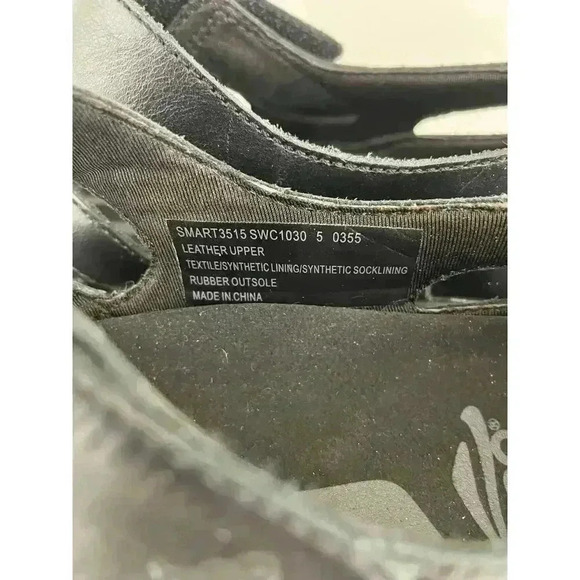 Abeo Fisherman Style Black Leather Sandals Sz 5 Women's Smart System 3515 - Picture 8 of 11